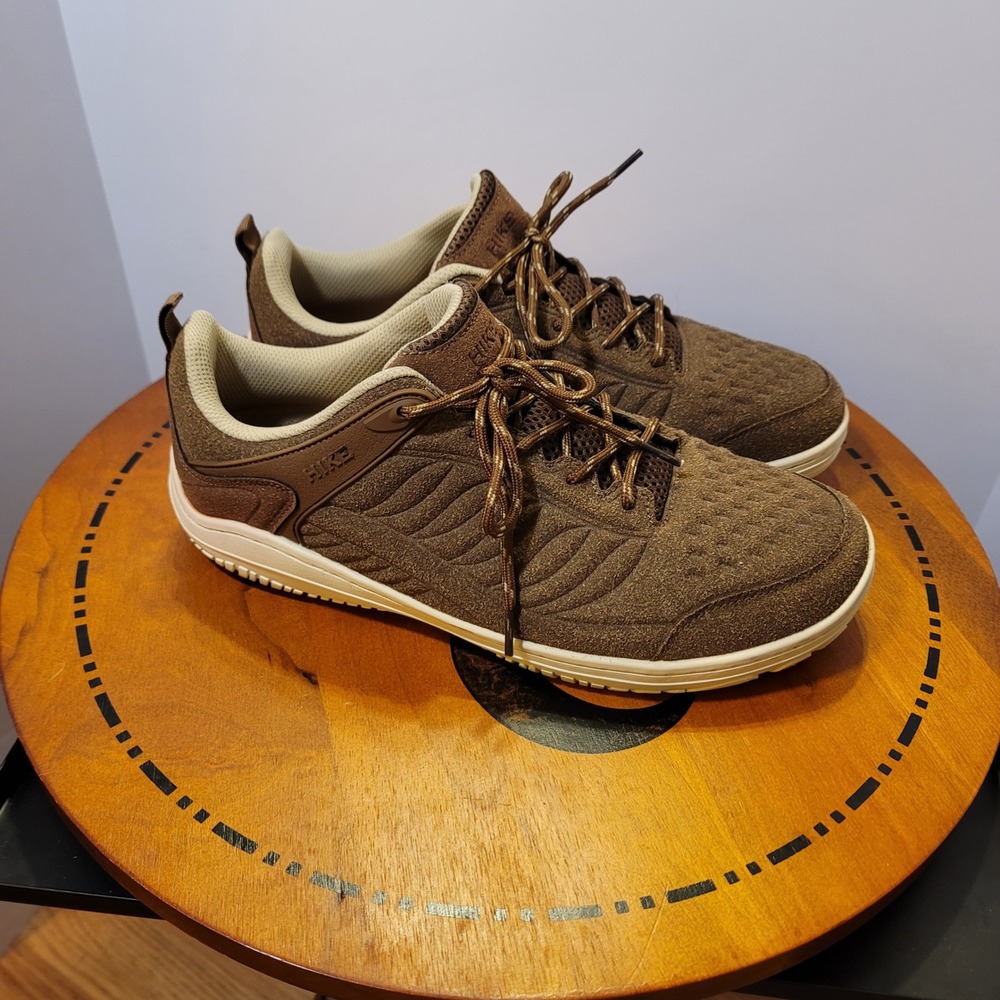 Hike Footwear Men 10 10.5 Barefoot Wide Toe Box Brown Suede Minimalist Sneakers